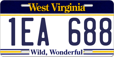 WV license plate 1EA688