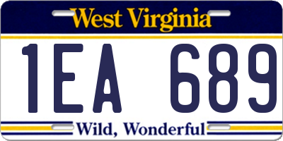 WV license plate 1EA689