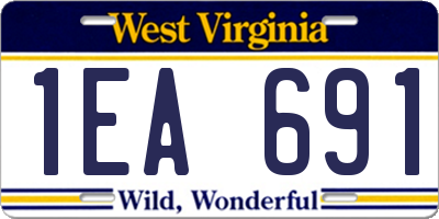 WV license plate 1EA691
