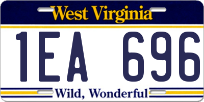 WV license plate 1EA696