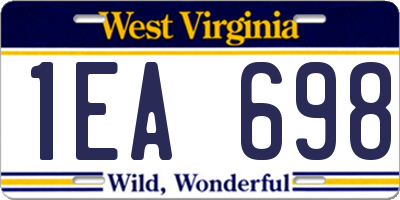 WV license plate 1EA698