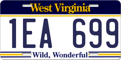 WV license plate 1EA699