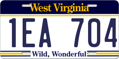 WV license plate 1EA704