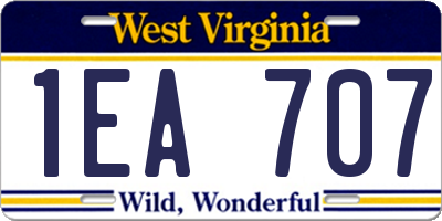 WV license plate 1EA707