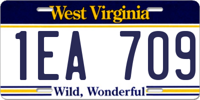 WV license plate 1EA709