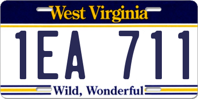 WV license plate 1EA711