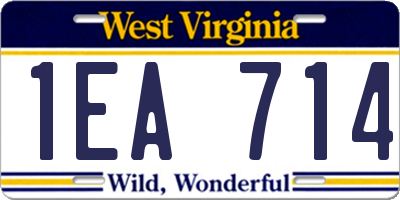 WV license plate 1EA714