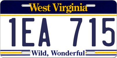 WV license plate 1EA715