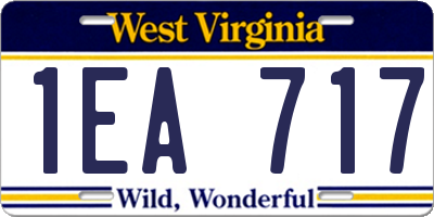 WV license plate 1EA717