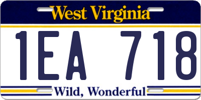 WV license plate 1EA718