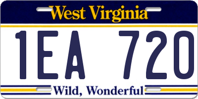 WV license plate 1EA720