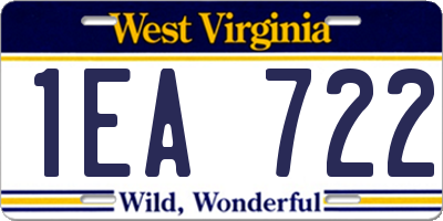 WV license plate 1EA722