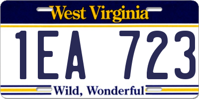 WV license plate 1EA723