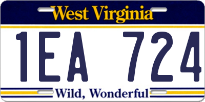 WV license plate 1EA724