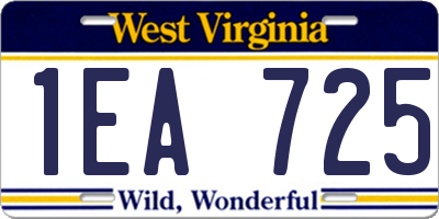 WV license plate 1EA725