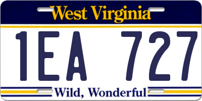 WV license plate 1EA727