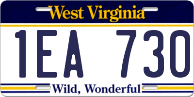 WV license plate 1EA730