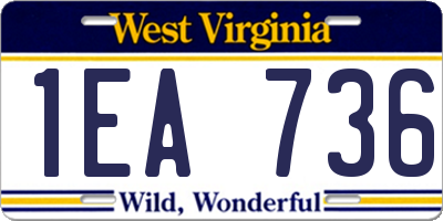 WV license plate 1EA736