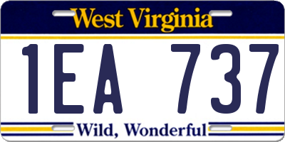 WV license plate 1EA737