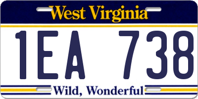 WV license plate 1EA738