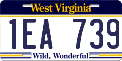 WV license plate 1EA739