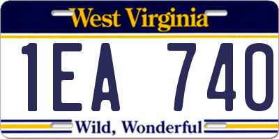 WV license plate 1EA740