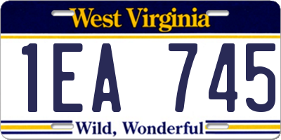WV license plate 1EA745