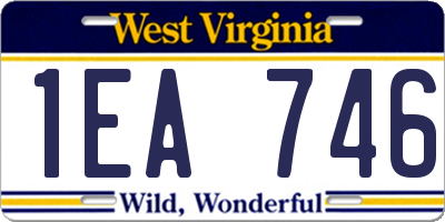 WV license plate 1EA746