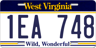 WV license plate 1EA748
