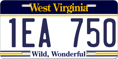 WV license plate 1EA750
