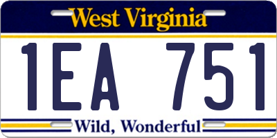 WV license plate 1EA751