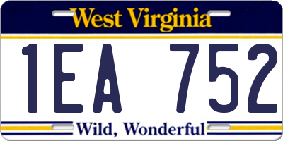 WV license plate 1EA752