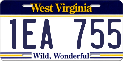 WV license plate 1EA755