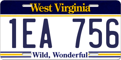 WV license plate 1EA756