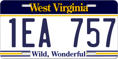WV license plate 1EA757