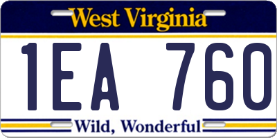 WV license plate 1EA760