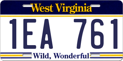WV license plate 1EA761