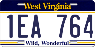 WV license plate 1EA764