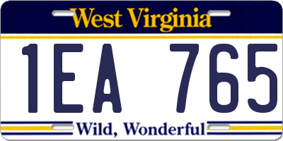 WV license plate 1EA765