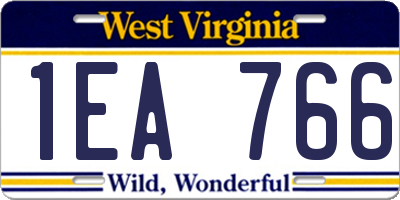 WV license plate 1EA766