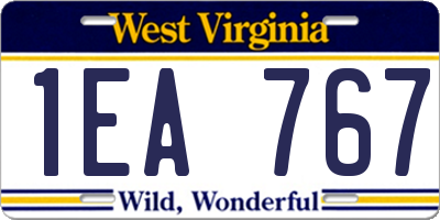 WV license plate 1EA767