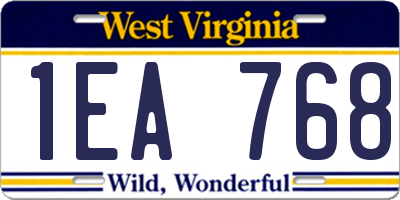 WV license plate 1EA768