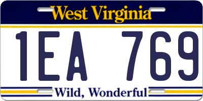WV license plate 1EA769