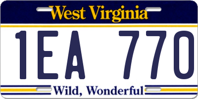 WV license plate 1EA770