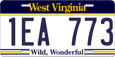 WV license plate 1EA773