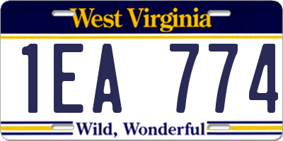 WV license plate 1EA774