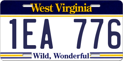 WV license plate 1EA776