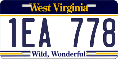 WV license plate 1EA778