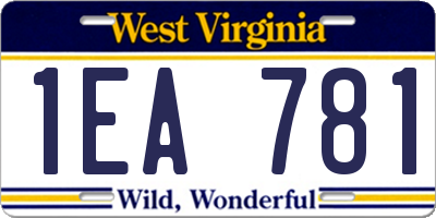 WV license plate 1EA781