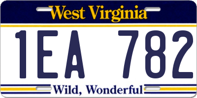 WV license plate 1EA782